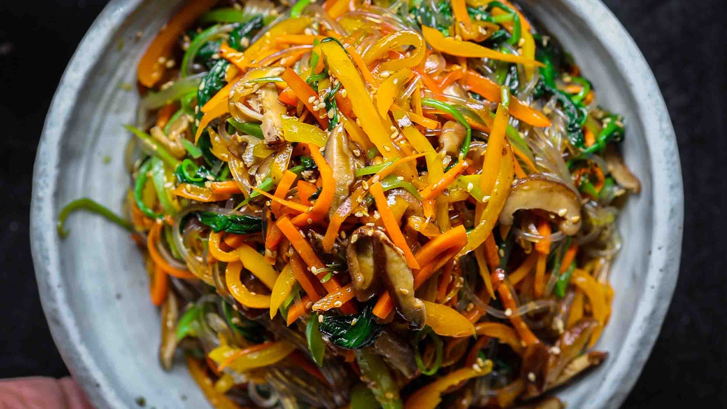 hero image of vegetarian japchae